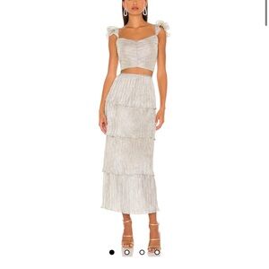 Elegant Silver Tiered Dress